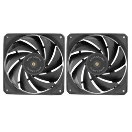 Mars Gaming Ventilateur de boîtier Kit 2x120mm Mf - Nc 2 PWM Noir, 72 CFM, 800-1800 RPM