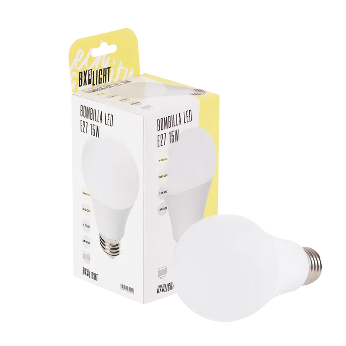BX3 LIGHT BX3-LM7048-W - Ampoule LED E27 A60 15W 1250 Lumens Blanc Froid 4200K, 40000 heures, Équivalent à Incandescente