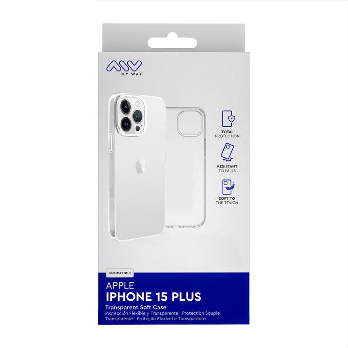Myway Coque transparente TPU pour Apple iPhone 15 Plus Myway Coque transparente TPU pour Apple iPhone 15 Plus