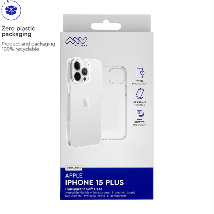 Myway Coque transparente TPU pour Apple iPhone 15 Plus Myway Coque transparente TPU pour Apple iPhone 15 Plus