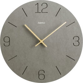 Hama Horloge murale Kreta grise 30 cm avec chiffres gravés