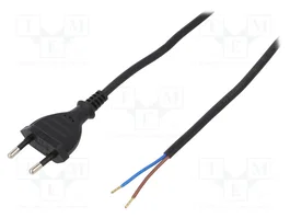 PLASTROL Câble d'alimentation H03VVH2-F 2x0,75mm² CEE 7/16 (C) 5m