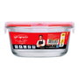 San Ignacio Toledo Boîte hermétique en verre borosilicate rond 800 ml avec couvercle PP et silicone rouge, Ø16 x 8 cm