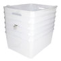 Dovelis Lot de 6 paniers organisateurs en plastique 14L Blanc