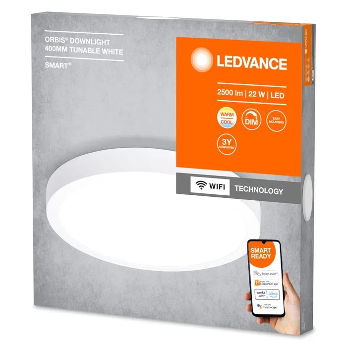 Ledvance Plafonnier LED Smart LVE-4058075572935 22W 1800Lm 3000-6500K 110° IP20 Dimmable CCT