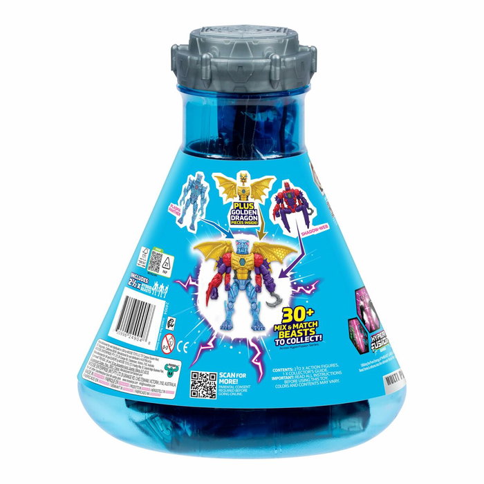 Mrbeast Lab Pack de 2 figurines hybrides Mix & Match avec pièces de dragon doré