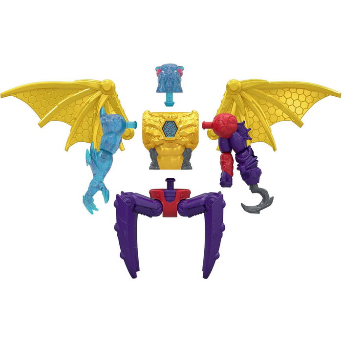 Mrbeast Lab Pack de 2 figurines hybrides Mix & Match avec pièces de dragon doré