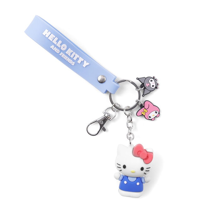 PEERS HARDY Porte-clés charm Hello Kitty, My Melody et Kuromi avec sangle texte 'Hello Kitty & Friends' pour sac à dos ou sac d'école PEERS HARDY Porte-clés charm Hello Kitty, My Melody et Kuromi avec sangle texte 'Hello Kitty & Friends' pour sac à dos ou sac d'école