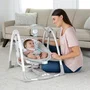 Ingenuity Balancelle compacte bébé Raylan, balancement automatique, moteur silencieux, 12 mélodies et sons naturels