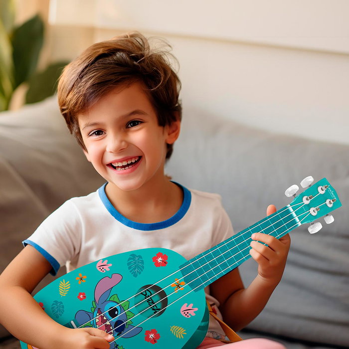 Lexibook Ukulélé Stitch Disney en bois, 53 cm, Bleu