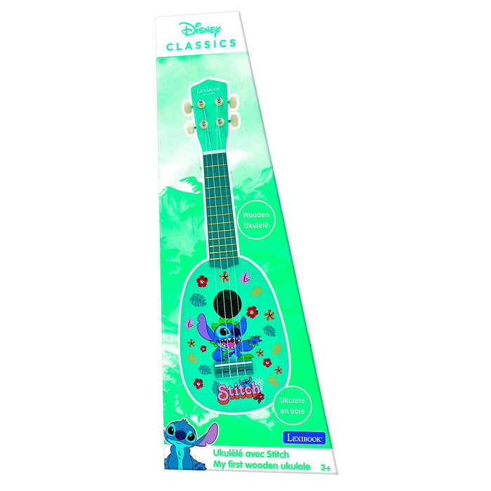 Lexibook Ukulélé Stitch Disney en bois, 53 cm, Bleu