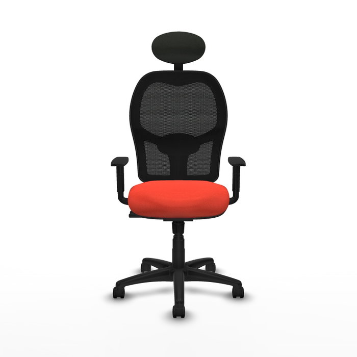 Piqueras Y Crespo Chaise de bureau Alocén, mécanisme synchrone, Orange foncé/Noir