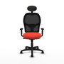 Piqueras Y Crespo Chaise de bureau Alocén, mécanisme synchrone, Orange foncé/Noir