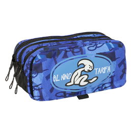 Trousse Fourre-Tout Triple El Niño Roller Bleu Noir 21,5 x 10 x 8 cm