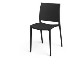 Giftdecor Silla Lisa Noire en Plastique 41 x 79 x 46 cm