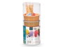 Leknes Set de 4 Coupes Glacées avec Cuillères Plastique PS 10x23x10 cm Bleu Rose Jaune Saumon (Set de 12)