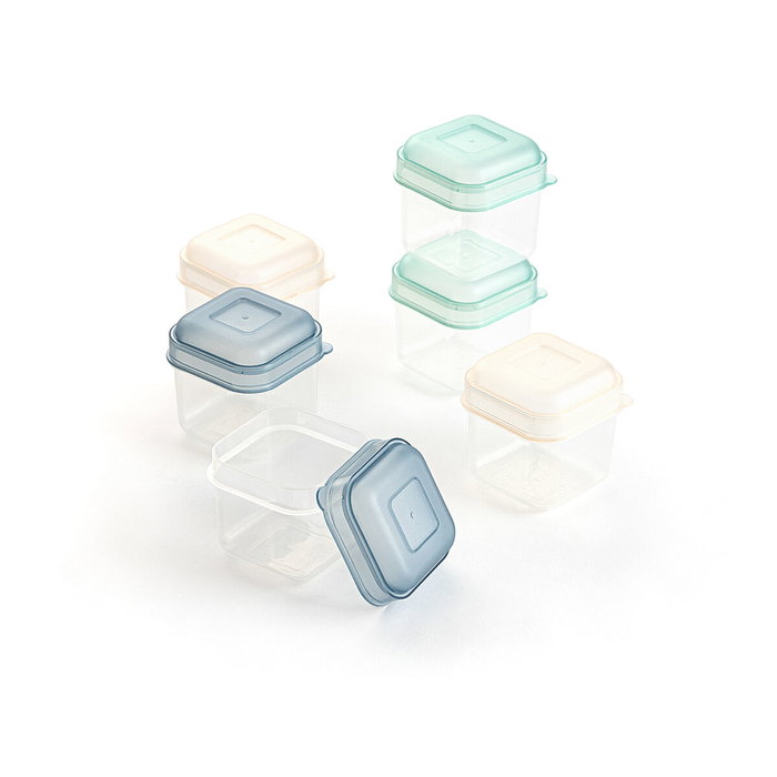 Quid Set de 6 Récipients Carrés en Plastique Modèle Minimal 5x5x6 cm Beige Quid Set de 6 Récipients Carrés en Plastique Modèle Minimal 5x5x6 cm Beige