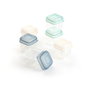 Quid Set de 6 Récipients Carrés en Plastique Modèle Minimal 5x5x6 cm Beige