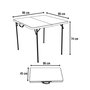 Color Baby Lifetime80273 Table carrée pliante en deux, blanche 86 x 86 x 74 cm, plastique et acier - Modèles assortis