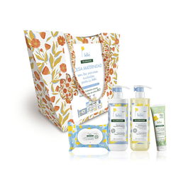 Klorane Coffret de Premiers Soins Bébé - Lait Nourrissant, Gel Bain, Crème Change, Lingettes, 5 pièces - Hydratant, Apaisant, Peau Sensible