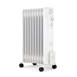 Oceanic Radiateur électrique bain d'huile 2000 Watts - 9 éléments - 3 puissances (800/1200/2000 W) - Mobile avec roulettes - Blanc