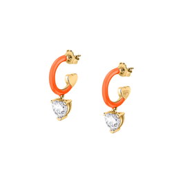 Chiara Ferragni Boucles d'oreilles Love Parade en laiton avec émail et zircone blanche