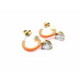Chiara Ferragni Boucles d'oreilles Love Parade en laiton avec émail et zircone blanche