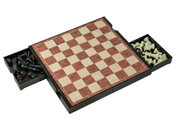 Cayro Jeu de voyage magnétique 3 en 1 : Échecs, Dames, Backgammon - À partir de 3 ans
