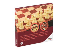 Cayro Jeu de voyage magnétique 3 en 1 : Échecs, Dames, Backgammon - À partir de 3 ans