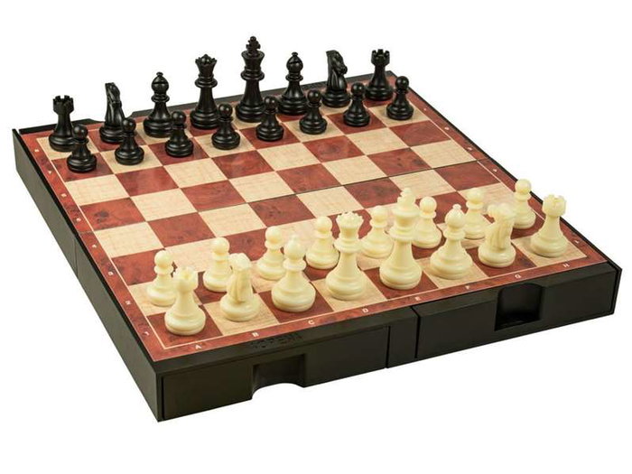 Cayro Jeu de voyage magnétique 3 en 1 : Échecs, Dames, Backgammon - À partir de 3 ans