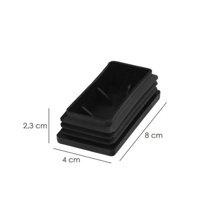 WOLFPACK LINEA PROFESIONAL Embouts de protection rectangulaires en plastique Noir 80x40 mm (Lot de 100)