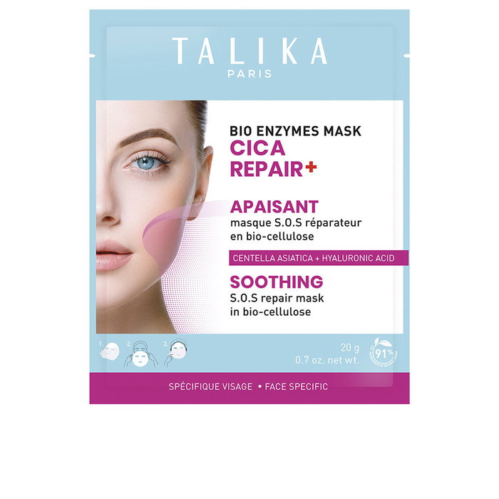 Talika BIO ENZYMES MASK CICA REPAIR+ Masque réparateur SOS apaisant et hydratant 20 gr Talika BIO ENZYMES MASK CICA REPAIR+ Masque réparateur SOS apaisant et hydratant 20 gr