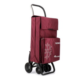 Rolser Caddie de courses thermique MF 4.2 Tour 50 kg 46 L avec poche isotherme 8 L, bordeaux