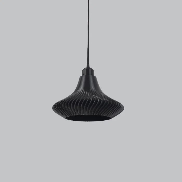 Lampe Suspendue Vita Noir / Noir Fleur / Câble Noir Design Polyvalent Minimaliste Pour Salon, Salle À Manger, Chambre, Restaurant