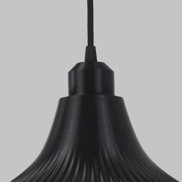 Lampe Suspendue Vita Noir / Noir Fleur / Câble Noir Design Polyvalent Minimaliste Pour Salon, Salle À Manger, Chambre, Restaurant