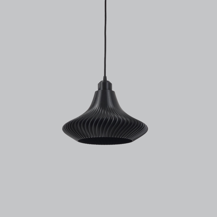 Suspension Vita Noir – Rosace de plafond noire, câble noir, compatible ampoule LED E27
