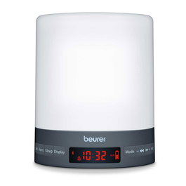Beurer WL-50 Réveil Lumineux Simulateur d'Aube avec Alarme Radio ou Bip Sonore et LED