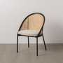 BigBuy Home Chaise de Salle à Manger Noir Naturel