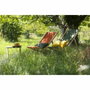 Jardin Prive Chaise Longue en Bois Marron Rouge