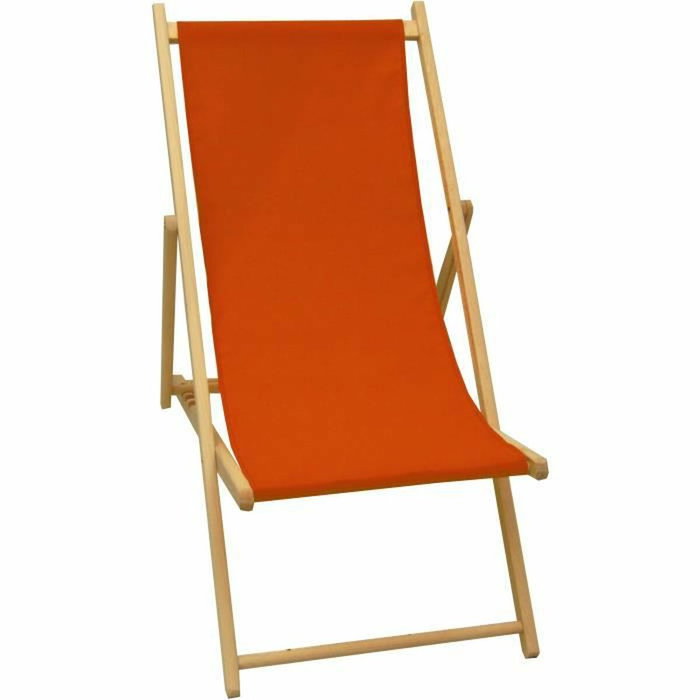 Jardin Prive Chaise Longue en Bois Marron Rouge Jardin Prive Chaise Longue en Bois Marron Rouge