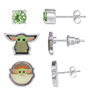 PEERS HARDY Set de 3 Paires de Boucles d'Oreilles Baby Yoda Star Wars Grogu - Pierres et Deux Modèles à Dessein