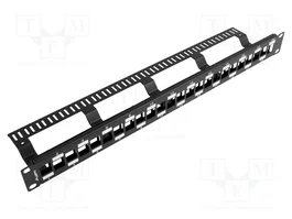 Lanberg Panneau de brassage 24 ports 1U noir escalonné pour modules keystone