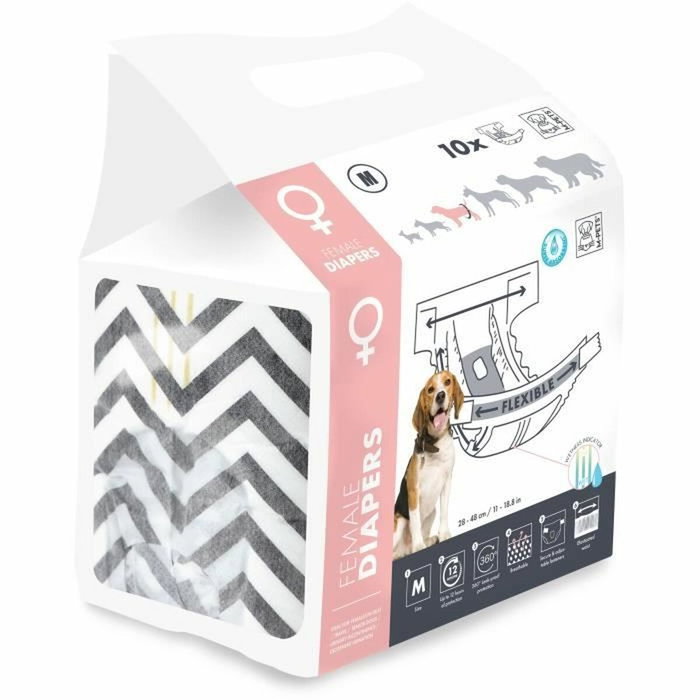 M Pets Couches pour chiennes DIAPERS Taille M - 10 unités M Pets Couches pour chiennes DIAPERS Taille M - 10 unités