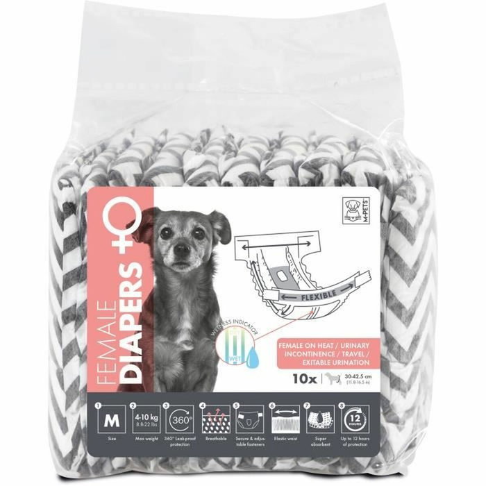 M Pets Couches pour chiennes DIAPERS Taille M - 10 unités M Pets Couches pour chiennes DIAPERS Taille M - 10 unités