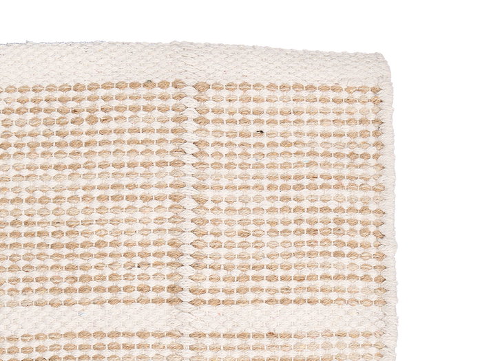 Giftdecor Tapis Artisanal 80x140 cm Motif Quadrillé Beige 65% Polyester 35% Coton (Set de 6)