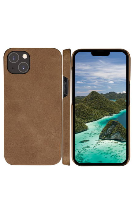 dbramante1928 Lynge Étui Portefeuille pour iPhone 14 Plus en Cuir Pleine Fleur Détachable, Protection Chocs, Chargement Sans Fil, Blocage RFID, Tan