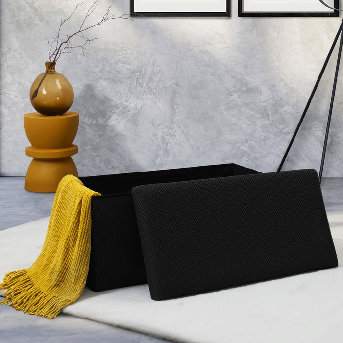 Home Deco Factory Pouf Pliable Atom Noir