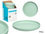 Leknes Assiette Plate 19,5 cm Vert Plastique PP Réutilisable Lavable au Lave-vaisselle (Set de 24)