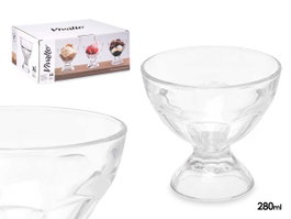 Vivalto Copa à Glace en Verre avec Pied Transparente 11.5x10.5x11.5 cm (Set de 24)