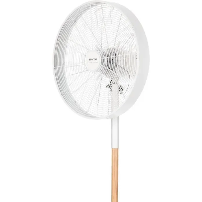 Sencor SFN 4080WH Ventilateur sur pied, bois et métal, 40 cm, 3 vitesses, oscillation 80°, hauteur réglable 120-133 cm, 50 W Sencor SFN 4080WH Ventilateur sur pied, bois et métal, 40 cm, 3 vitesses, oscillation 80°, hauteur réglable 120-133 cm, 50 W